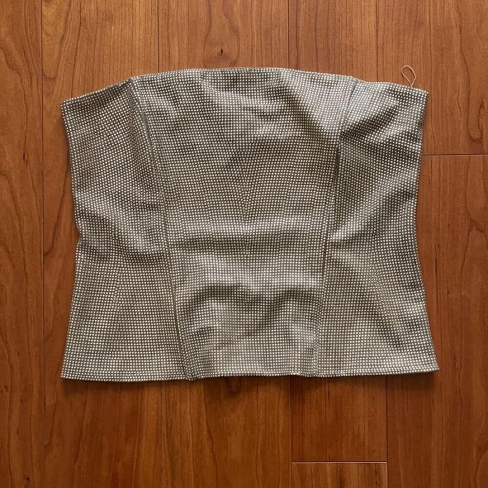 Creamon allover rhinestone tube top